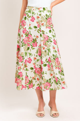ROSE PETAL WOVEN MIDI SKIRT - Glamourous Grace