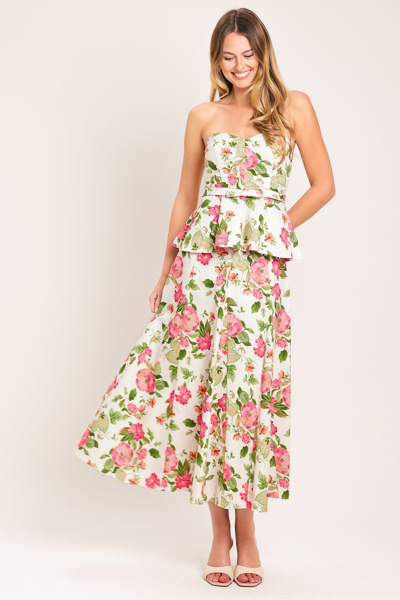 ROSE PETAL WOVEN MIDI SKIRT - Glamourous Grace