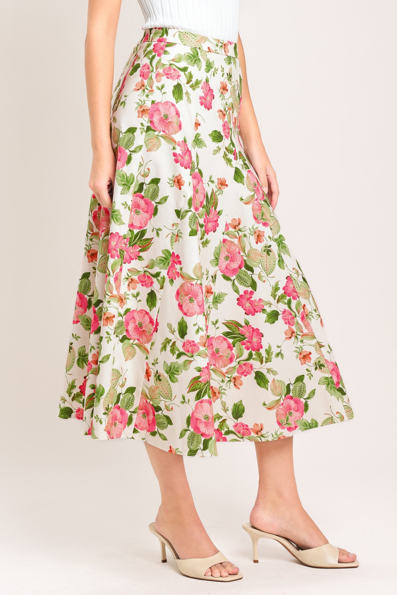 ROSE PETAL WOVEN MIDI SKIRT - Glamourous Grace