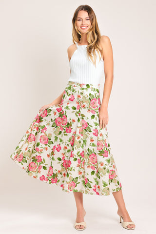 ROSE PETAL WOVEN MIDI SKIRT - Glamourous Grace