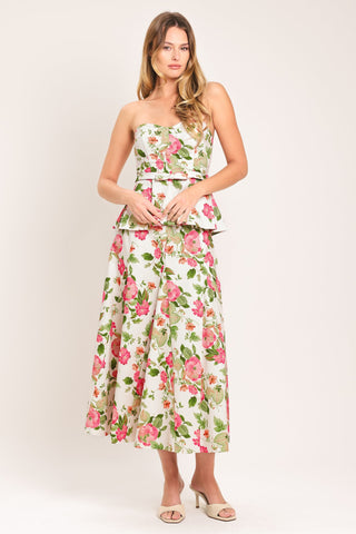 ROSE PETAL WOVEN MIDI SKIRT - Glamourous Grace