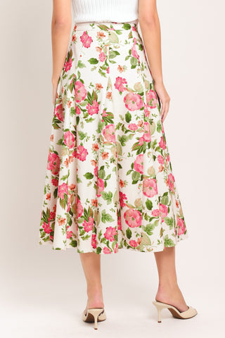 ROSE PETAL WOVEN MIDI SKIRT - Glamourous Grace