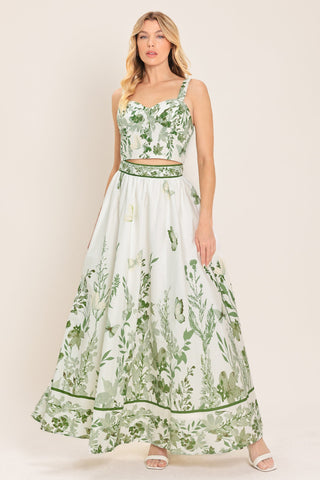 GREENHOUSE ROMANCE WOVEN MAXI SKIRT