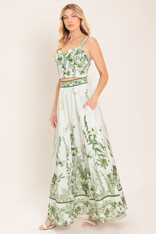 GREENHOUSE ROMANCE WOVEN MAXI SKIRT