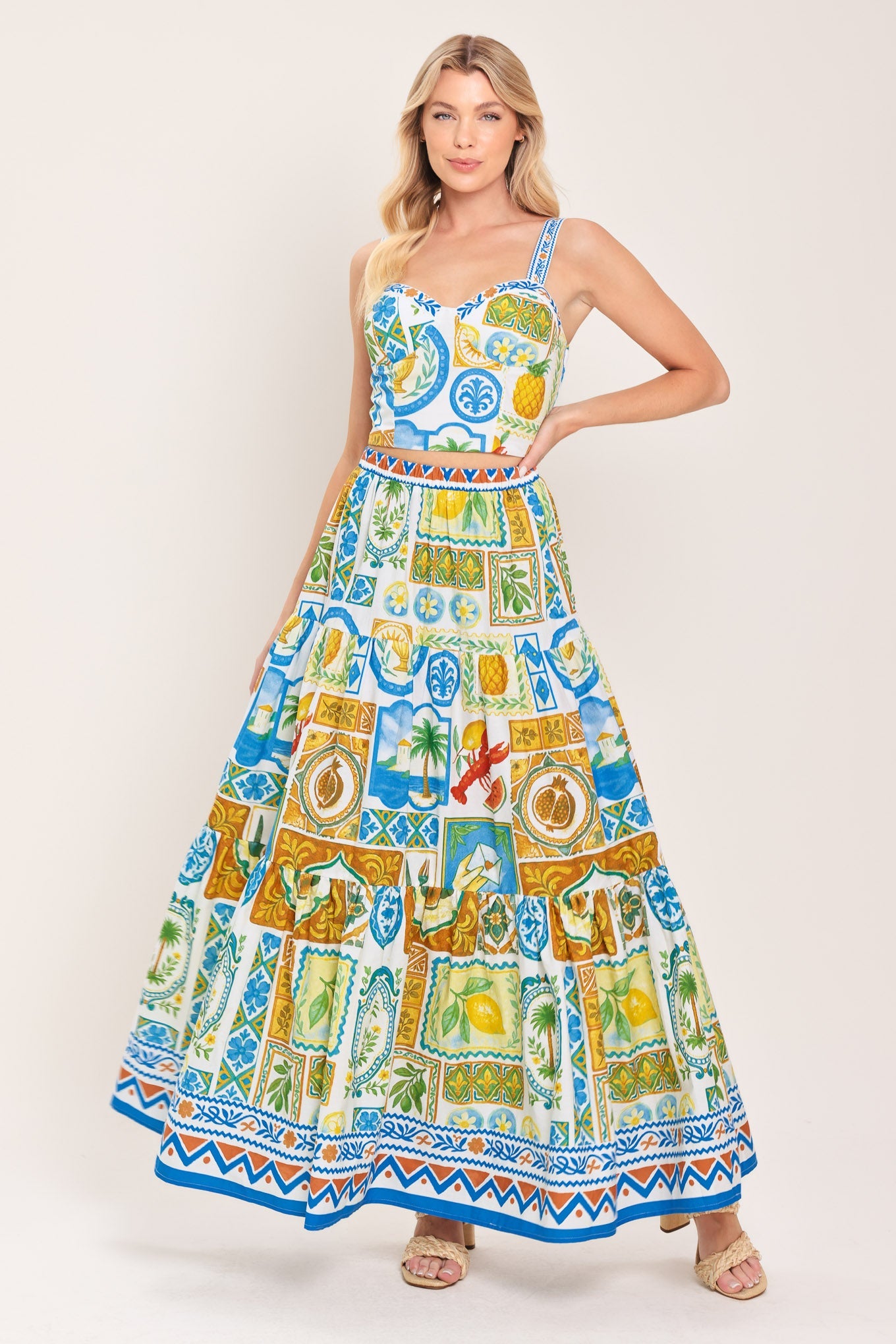 SICILIAN SUMMER WOVEN MAXI SKIRT - Glamourous Grace
