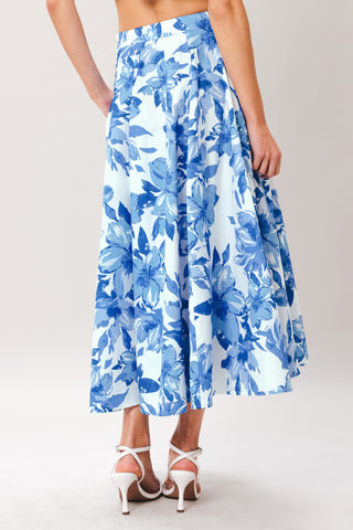 SKY BLOSSOM WOVEN FULL CIRCLE SKIRT - Glamourous Grace