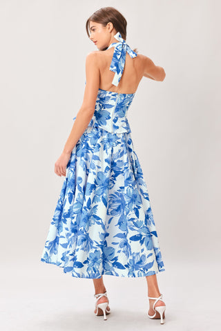 SKY BLOSSOM WOVEN FULL CIRCLE SKIRT - Glamourous Grace