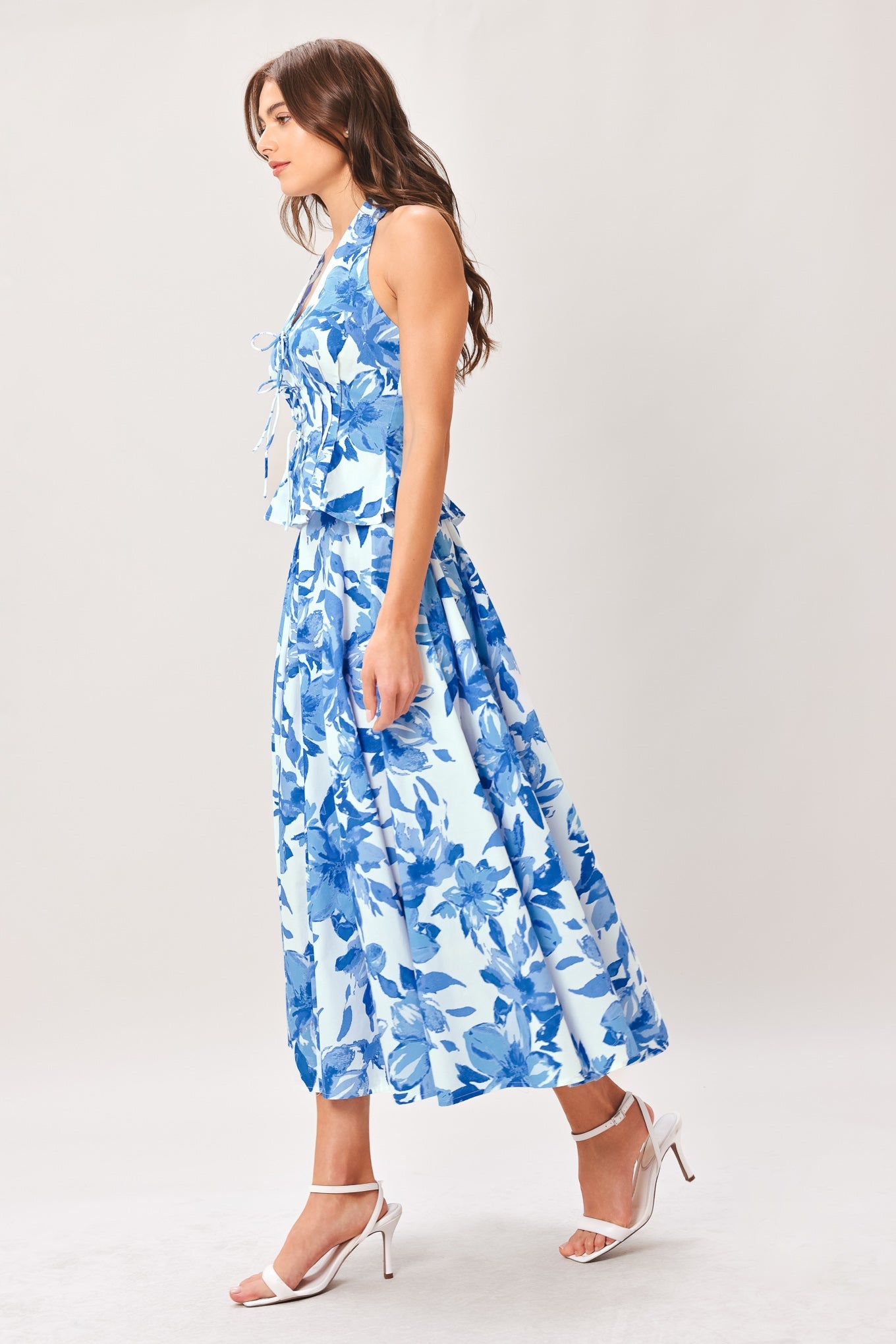 SKY BLOSSOM WOVEN FULL CIRCLE SKIRT - Glamourous Grace