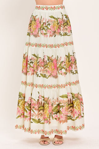 BOTANICAL ESCAPE WOVEN MAXI SKIRT - Glamourous Grace