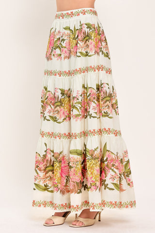 BOTANICAL ESCAPE WOVEN MAXI SKIRT - Glamourous Grace