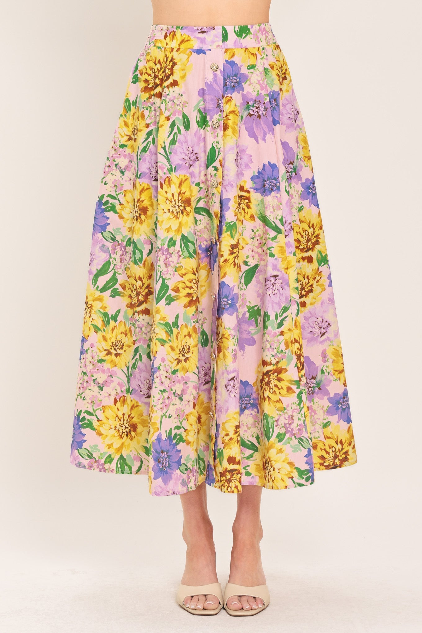 BLOSSOM MARKET WOVEN FULL MIDI SKIRT - Glamourous Grace