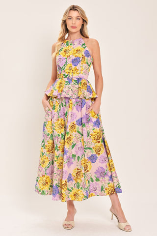 BLOSSOM MARKET WOVEN FULL MIDI SKIRT - Glamourous Grace