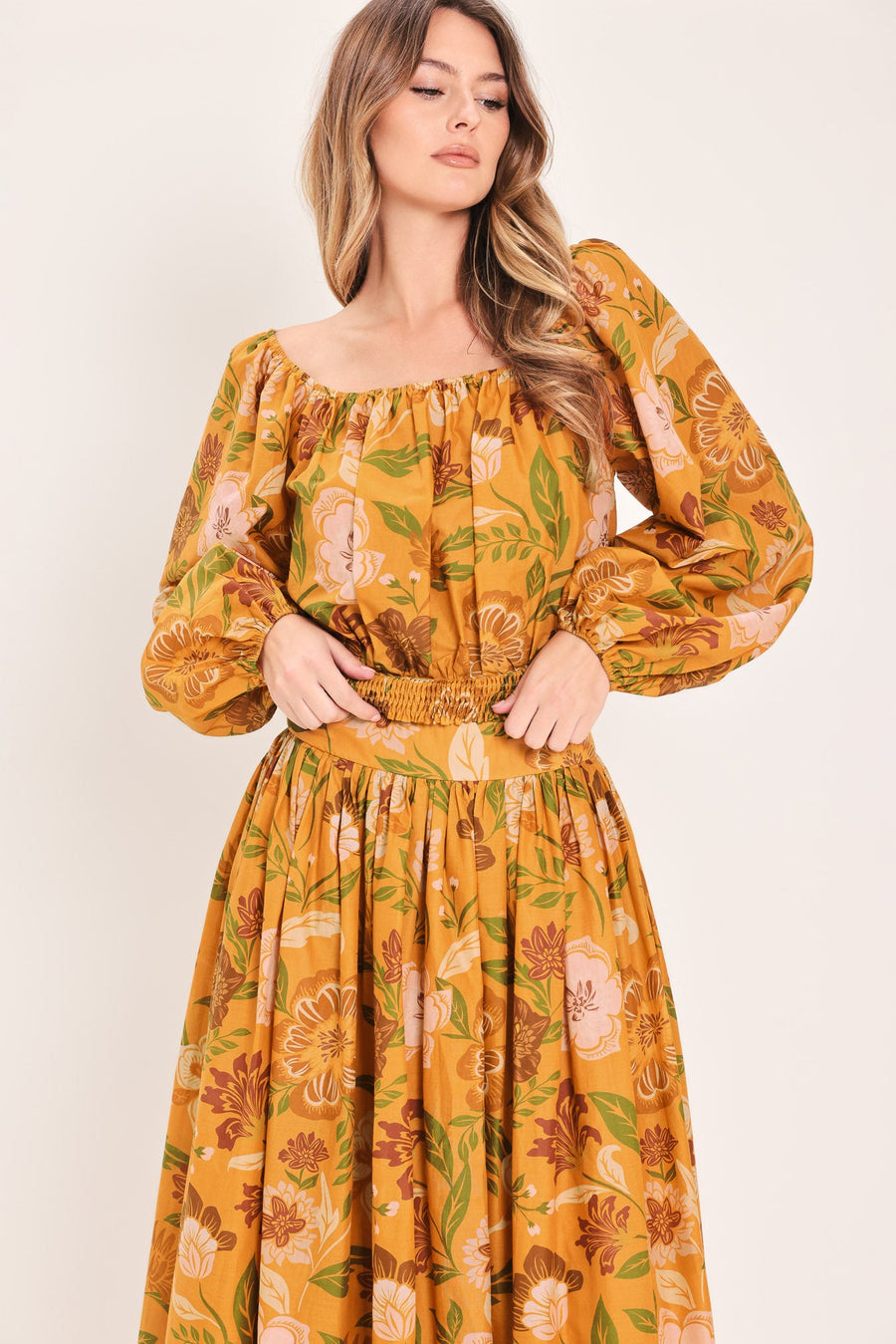 SUNSET GARDEN WOVEN FULL MIDI SKIRT - Glamourous Grace
