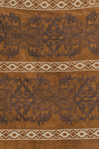 BRONZED TAPESTRY WHIM FAUX SUEDE SKIRT