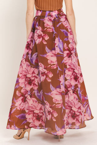 PLUM BLOSSOM WOVEN FULL MAXI SKIRT - Glamourous Grace