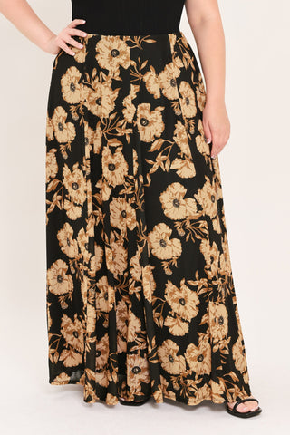 EARTHEN FLOWER FANTASY POWER MESH FULL MAXI SKIRT