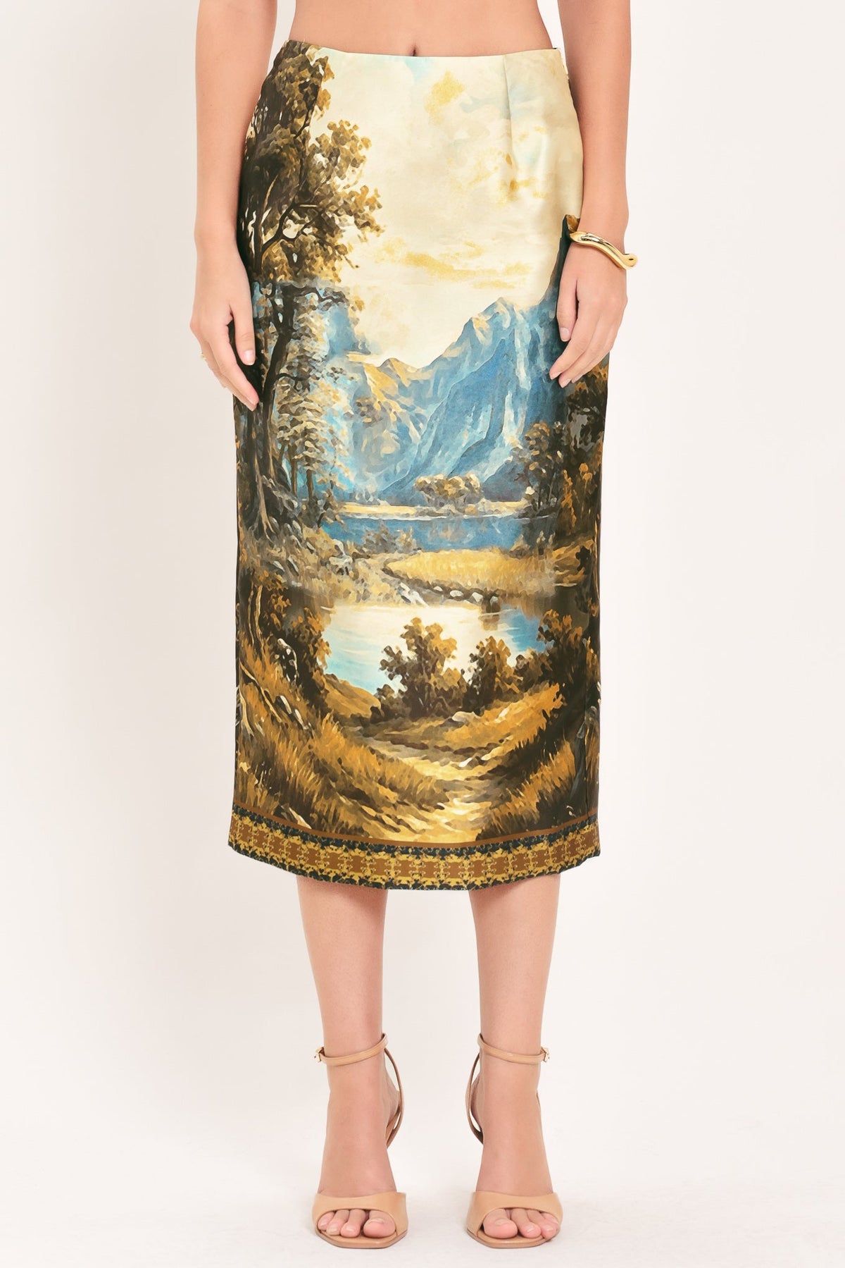 HARVEST RIVER REVERIE WOVEN PENCIL SKIRT - Glamourous Grace