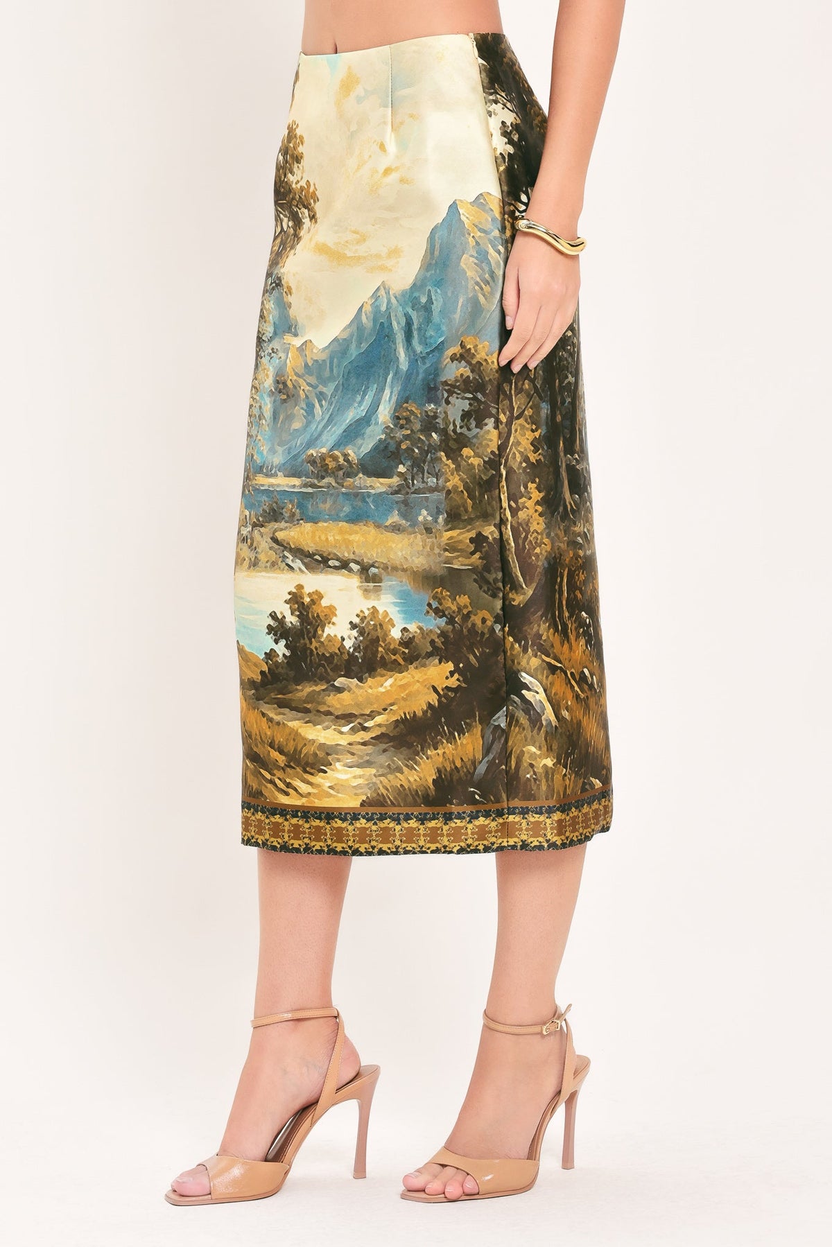 HARVEST RIVER REVERIE WOVEN PENCIL SKIRT - Glamourous Grace