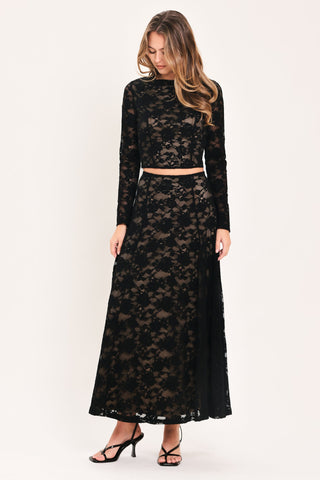 NOIR LACE MOONRISE WOVEN LACE CIRCLE SKIRT