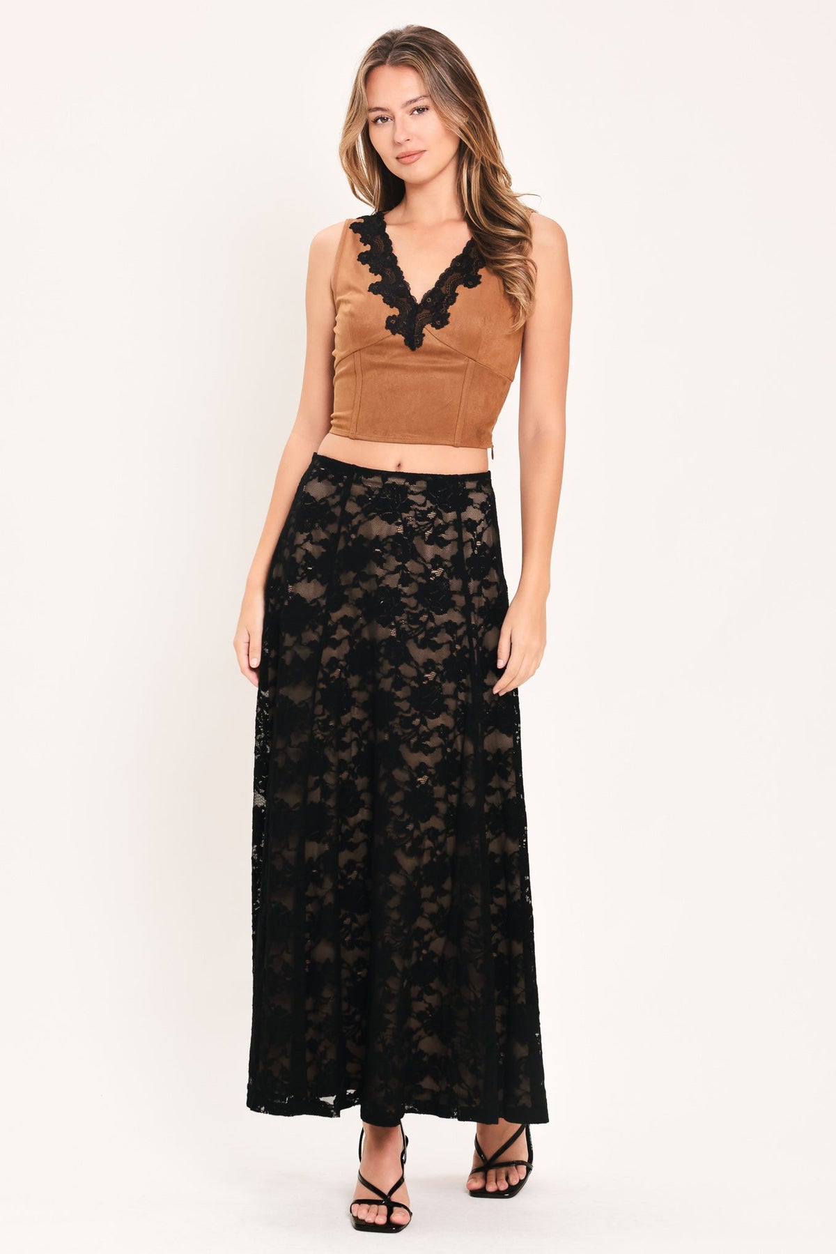 NOIR LACE MOONRISE WOVEN LACE CIRCLE SKIRT - Glamourous Grace