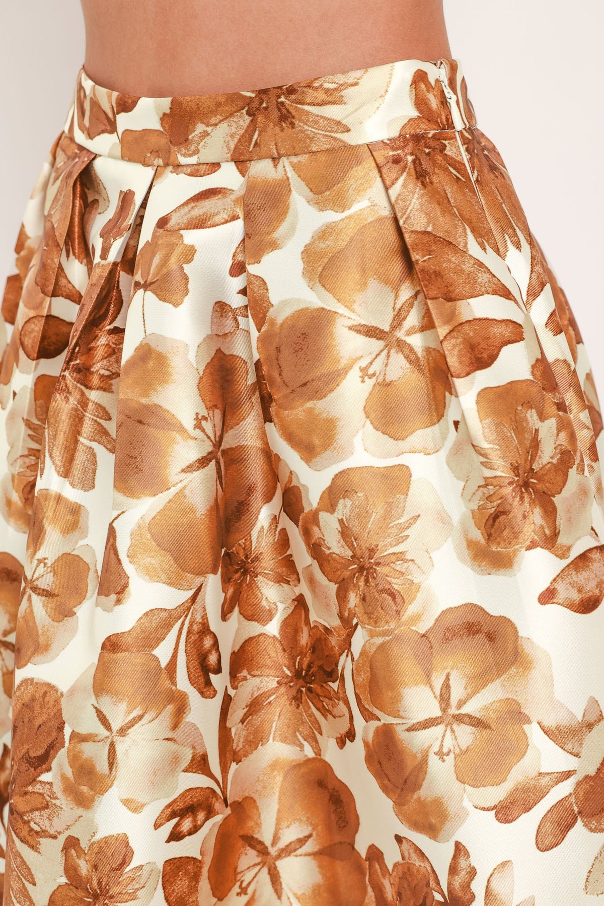 BUTTERSCOTCH GARDEN VERSE WOVEN FULL MIDI SKIRT - Glamourous Grace