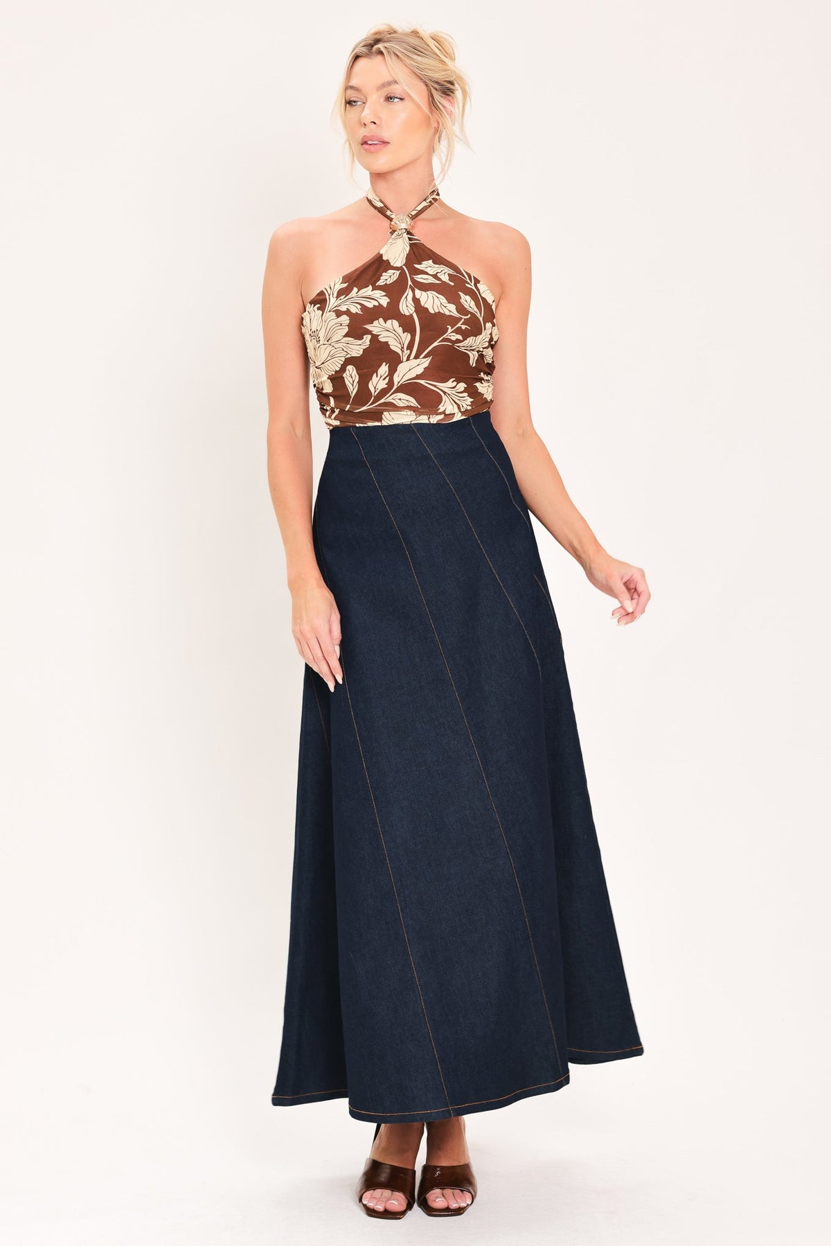 INDIGO SWAY DENIM ANKLE SKIRT - Glamourous Grace