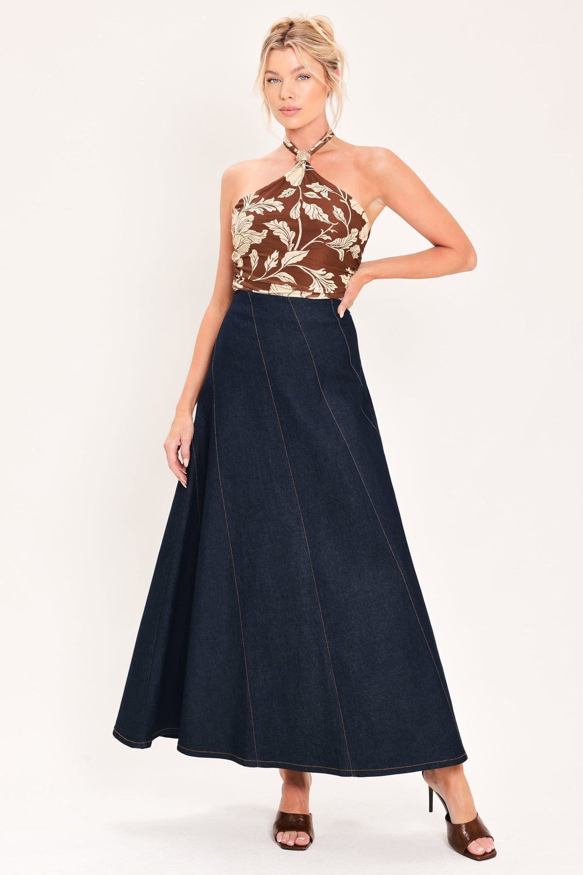 INDIGO SWAY DENIM ANKLE SKIRT - Glamourous Grace