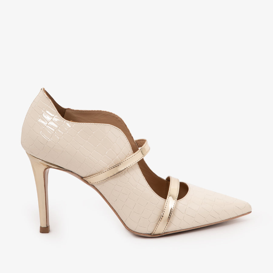 The Annapolis Cream Patent Leather Pump Women Shoe - Glamourous Grace