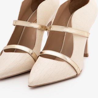 The Annapolis Cream Patent Leather Pump Women Shoe - Glamourous Grace