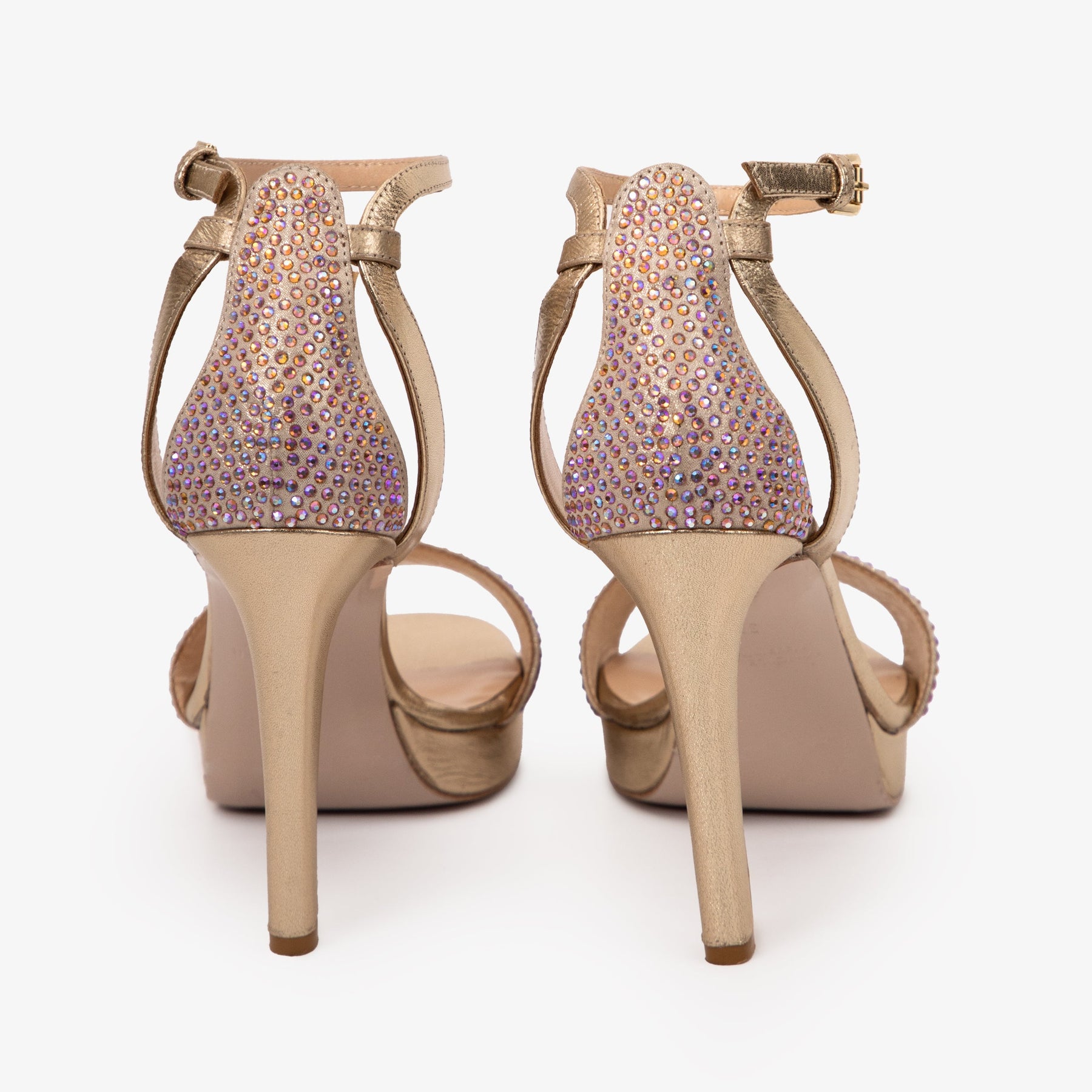 The Mars Platform Heel Gold Leather Women's Sandal - Glamourous Grace LLC