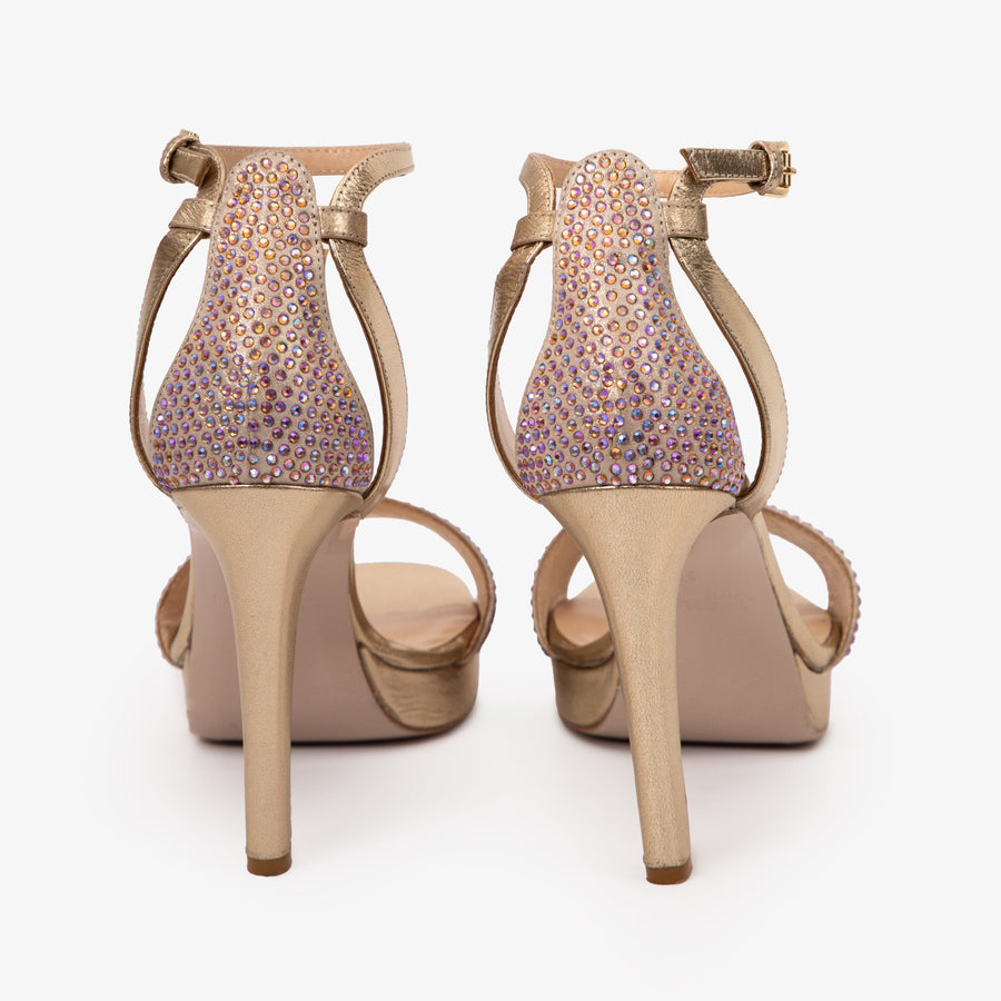 The Mars Platform Heel Gold Leather Women's Sandal - Glamourous Grace