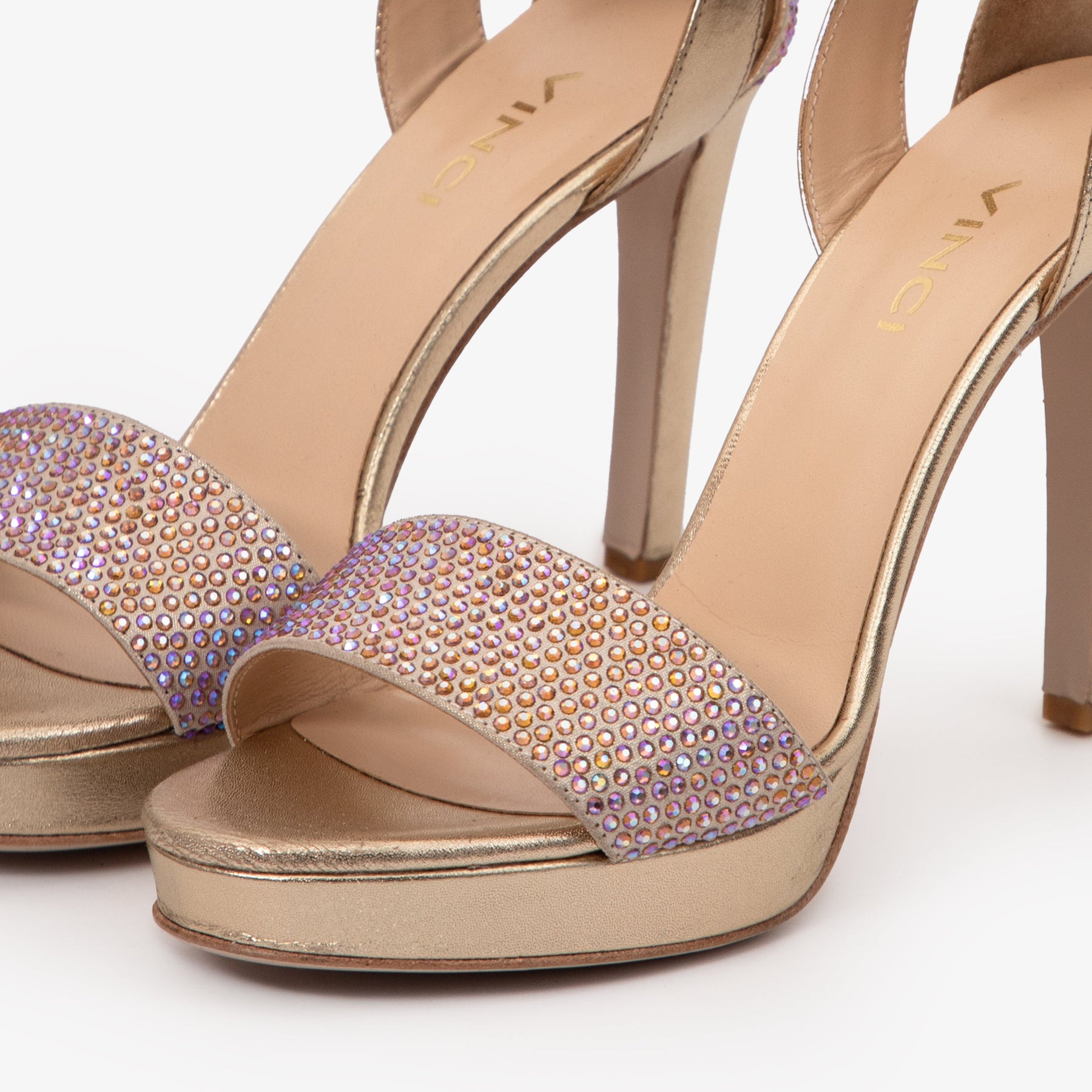 The Mars Platform Heel Gold Leather Women's Sandal - Glamourous Grace LLC