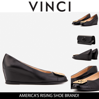 The Selene Black Leather Wedge Heel Women Shoe - Glamourous Grace