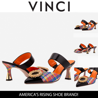 The Valencia Multicolor Leather Women Jewel Heel Mule Sandal - Glamourous Grace