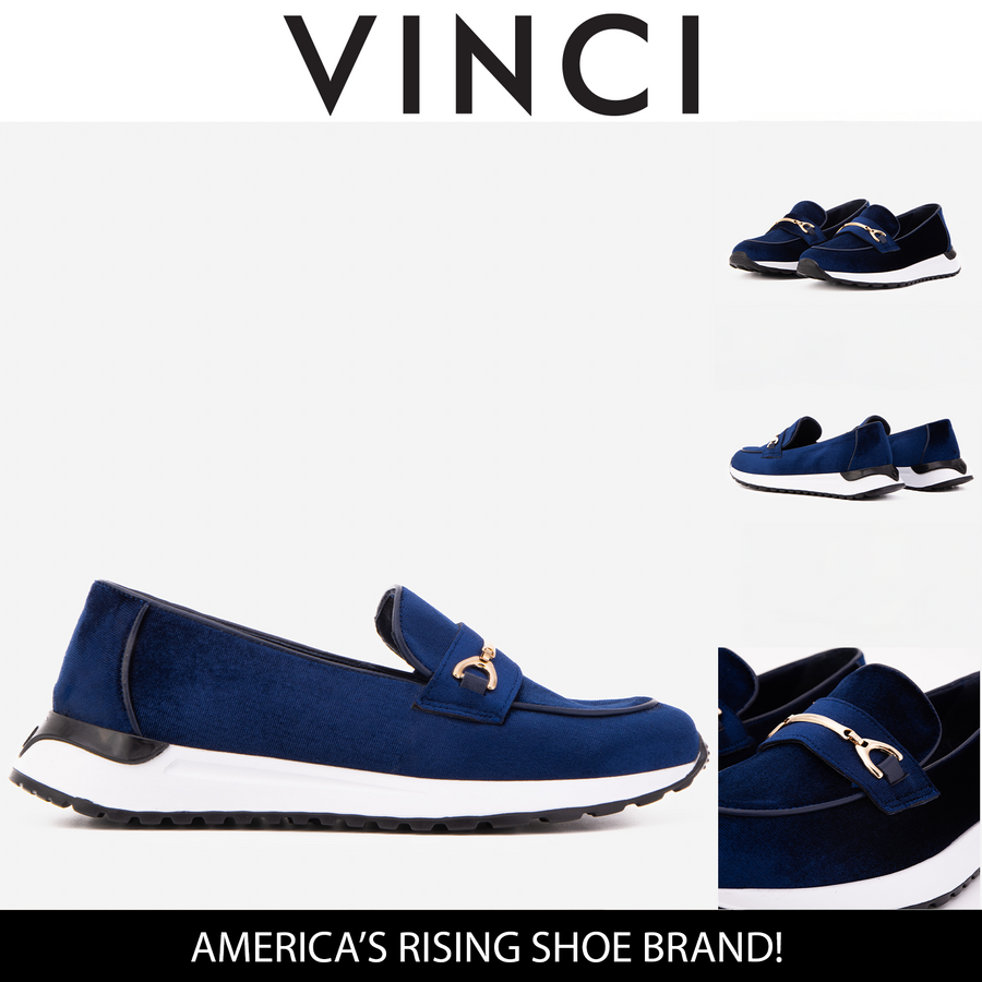 The Milan Navy Blue Leather Women Sneaker - Glamourous Grace