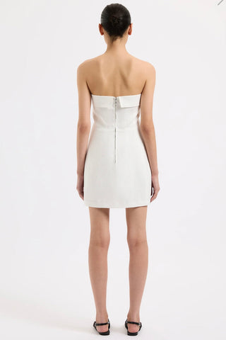 Lyra Linen Mini Dress | White - Glamourous Grace