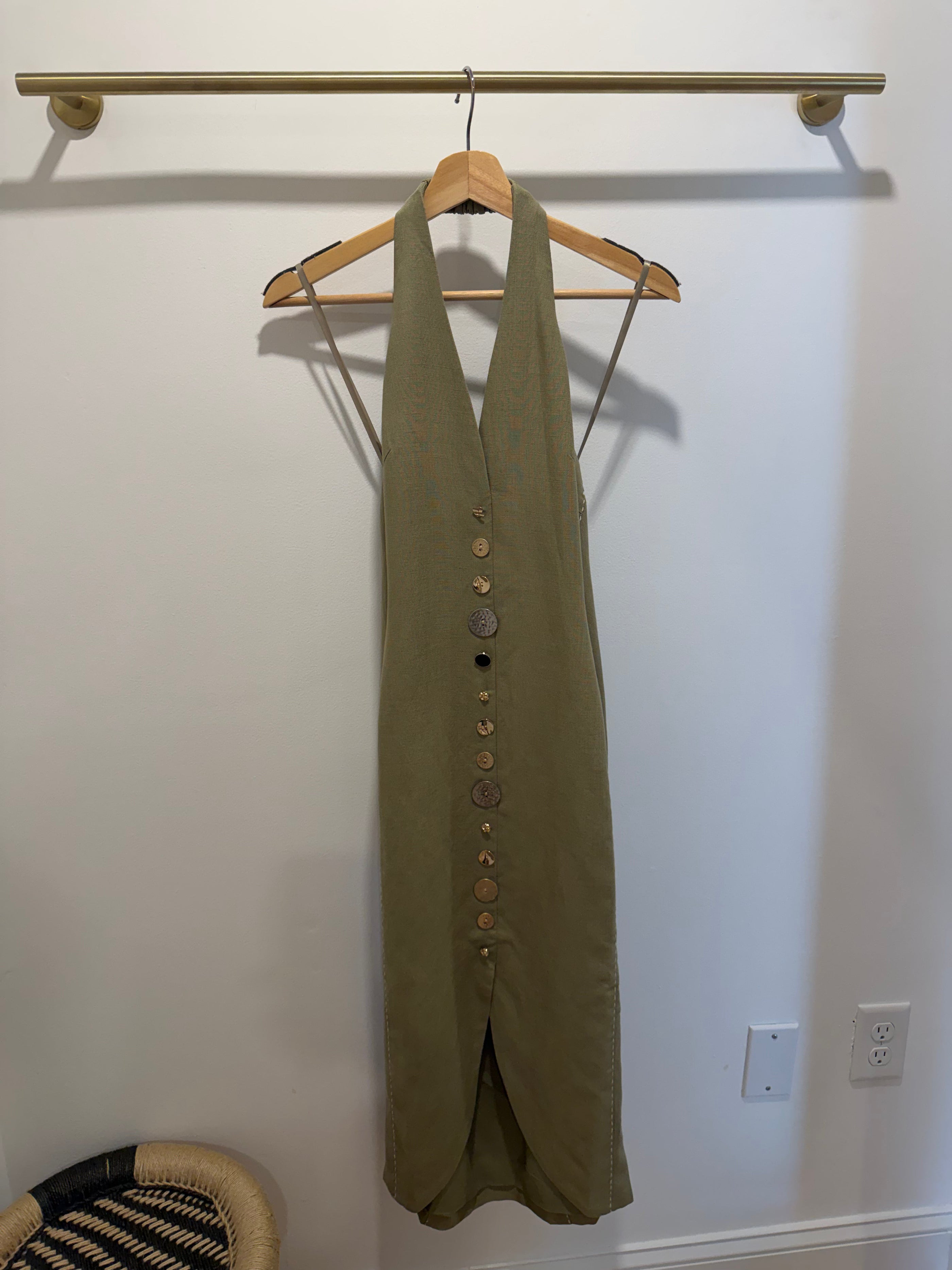 Casablanca Sage Midi Halter Dress - Glamourous Grace