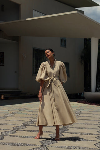 BROMELIA DRESS IN KHAKI - Glamourous Grace