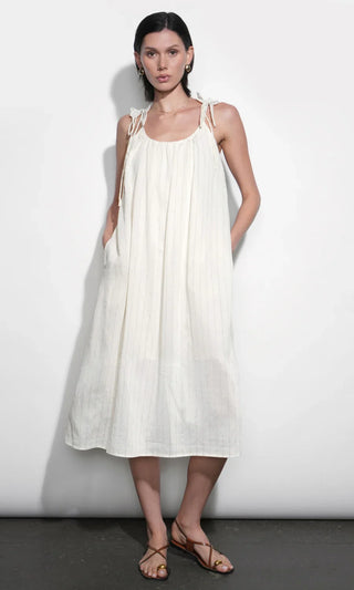 Pauline Ivory Striped Midi Dress - Glamourous Grace