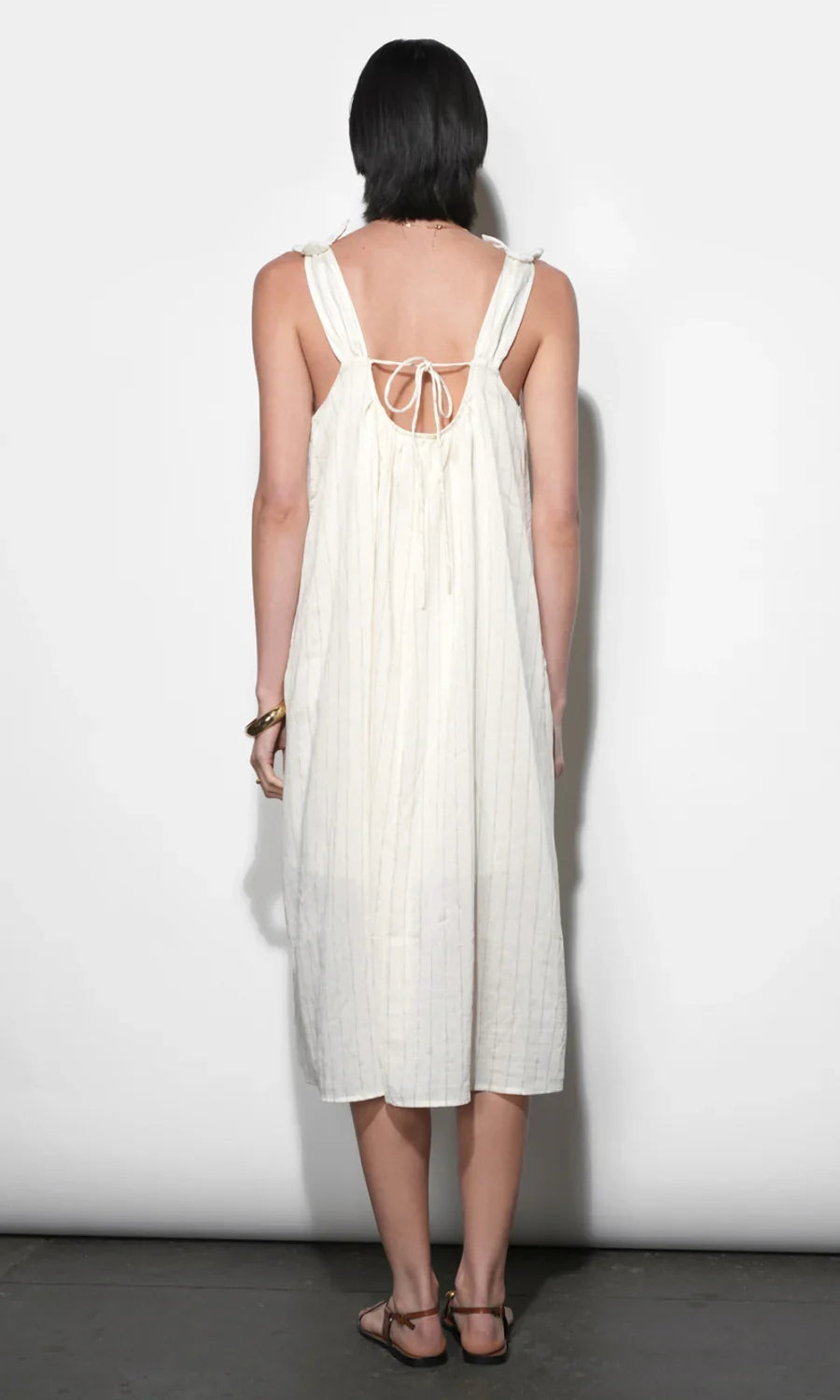 Pauline Ivory Striped Midi Dress - Glamourous Grace