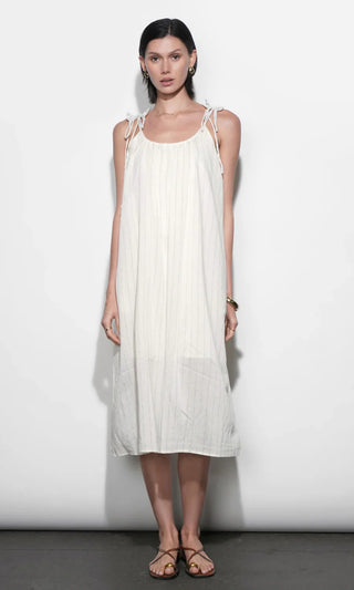 Pauline Ivory Striped Midi Dress - Glamourous Grace