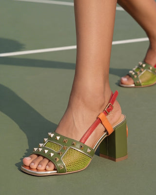 The Linea Green Leather Women Slingback Sandal - Glamourous Grace
