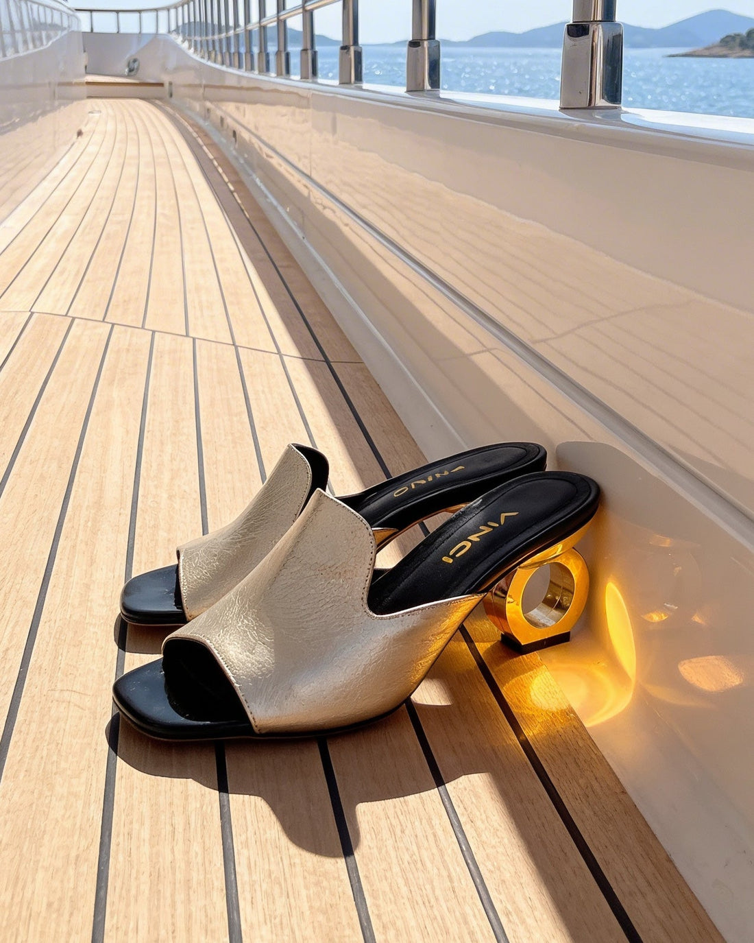 The Tory Gold Leather Women Sandal - Glamourous Grace