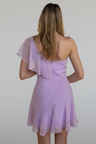 Ace Mini Dress - Lilac Swiss Dot Dress - Glamourous Grace