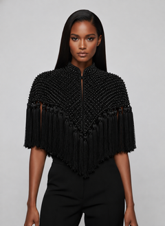 Noir Tassel Cape