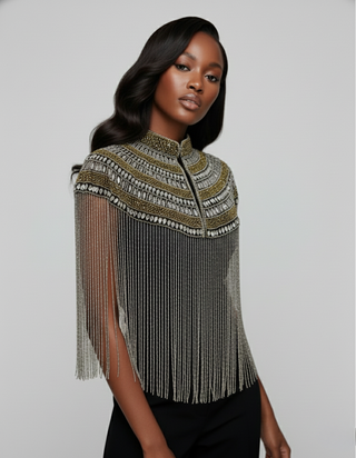 Metallic Horizon Cape - Glamourous Grace