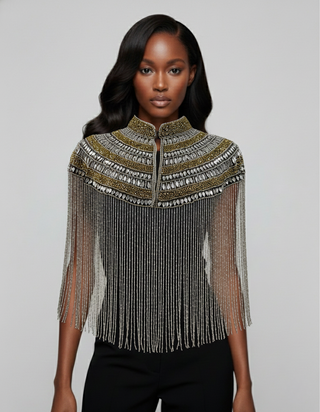 Metallic Horizon Cape - Glamourous Grace