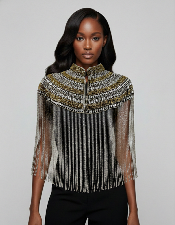 Metallic Horizon Cape - Glamourous Grace