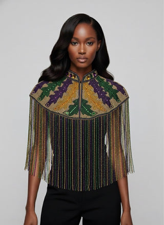 Big Chief Plume Cape - Glamourous Grace