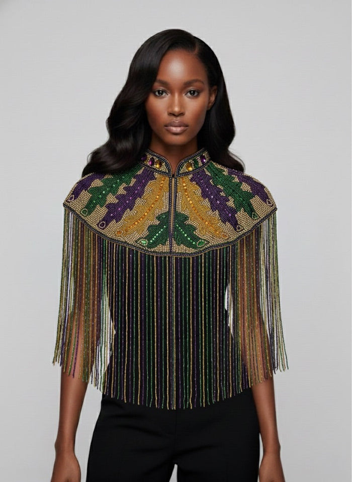 Big Chief Plume Cape - Glamourous Grace